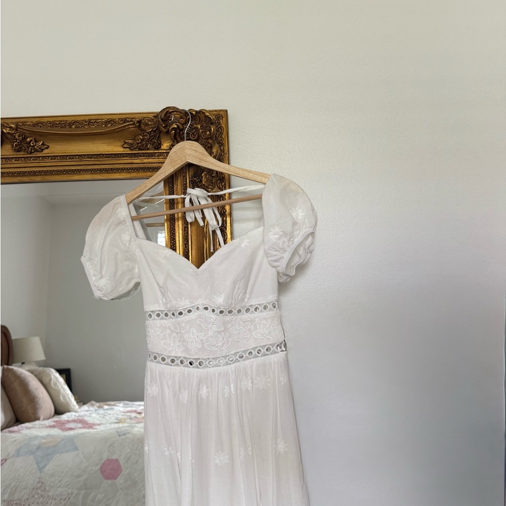 White eyelet summer dress